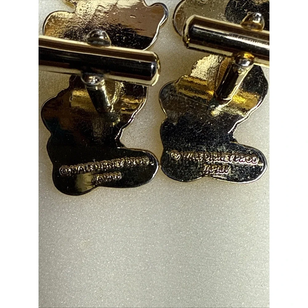 Vintage 1980s Walt Disney Mickey Mouse Enamel Cufflinks Japan Pair